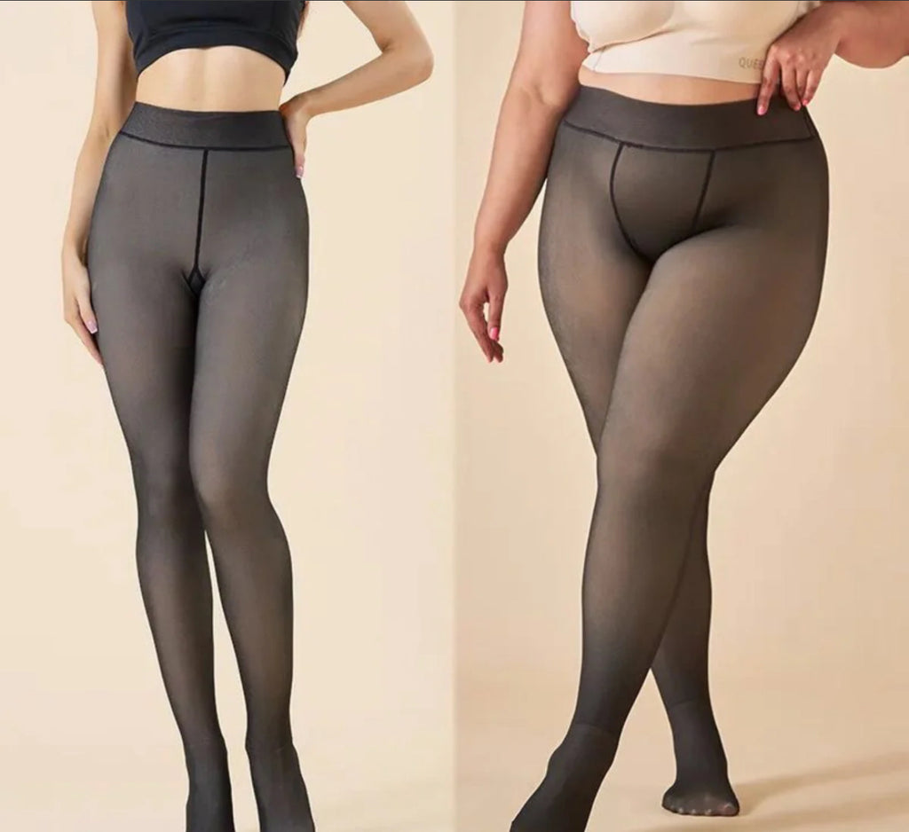 Transparenta fleecestrumpbyxor